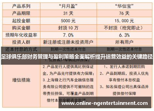 足球俱乐部财务管理与盈利策略全面解析提升运营效益的关键路径